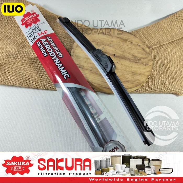 Wiper Frameless ukuran 14 inchi Wiper Kaca Mobil SAKURA SK14F