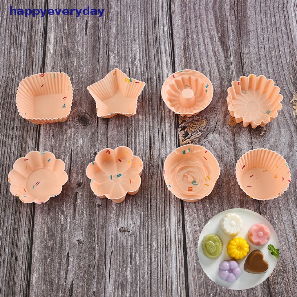 [happy] 5pcs/set Cetakan Kue Silikon Muffin Cupcake Baking Mold DIY Cake Decorag Tool [ID]