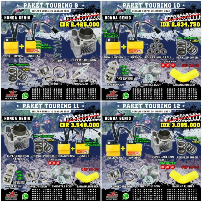 PAKET BORE UP GENIO / ALL NEW BEAT 2020 ( BLOK / ECU / NOKEN AS / THROTTLE Body, 100% ORIGINAL