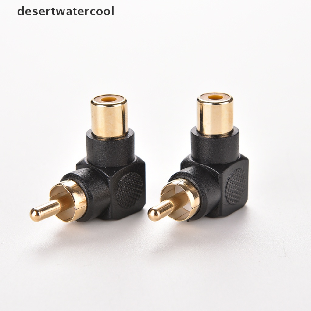 Deid 1pcs Adaptor Konektor RCA Male to Female M/F Colokan AV Audio Sudut Kanan 90martijn