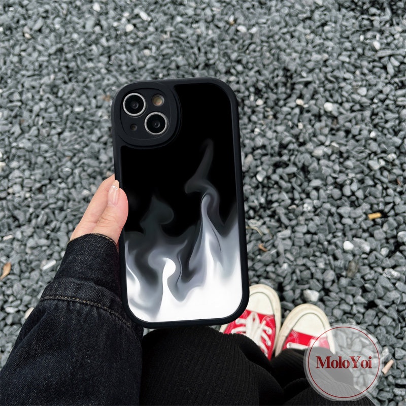 Kompatibel Untuk iPhone XR 7plus 11 12 13 14 Pro Max7 6 6s 8 14 Plus XS X MAX SE 2020 Api Sederhana Hitam Lembut TPU Cover