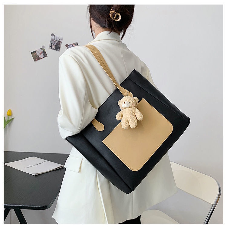 Sera 2023 baru berkapasitas besar high-end sense of foreign style portable commuter shoulder tote tas kelas mahasiswa perempuan