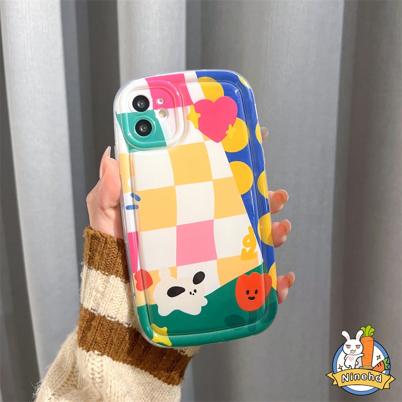 Redmi 12C A1 A1+ 10C 10A 10 9A 9C 9T Redmi Note 11 11s 10 10s 9 9s Pro Xiaomi 11 Lite Poco X3 Pro NFC Lucu Cute Kartun Badut Kontras Warna Checker Phone Case Shockproof Cover Pelindung