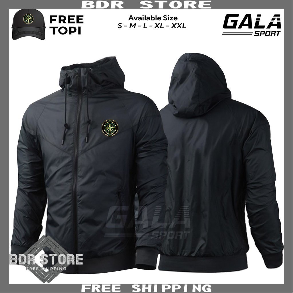 DISKON SALE BERKWALITAS / JAKET STONE ISLAND PARASUT WATERPROOF BOLAK BALIK PRIA WANITIA SIZE S-XXL 