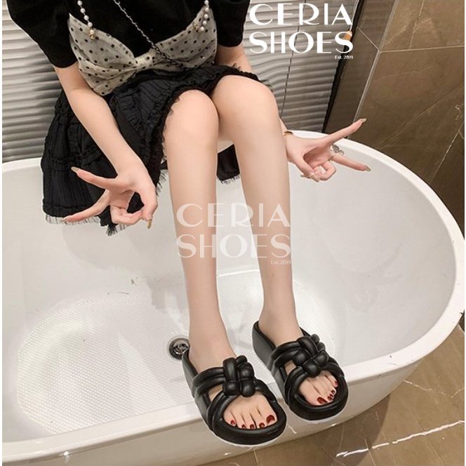 EVA Sandal Wedges Wanita Slop Super SOFT Karet Ringan Empuk Tinggi Sol Tebal 812