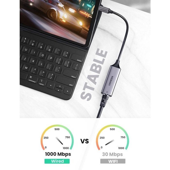 Type C USB C LAN UGREEN LAN Ethernet Adapter Gigabit 1Gbps Alloy CM199