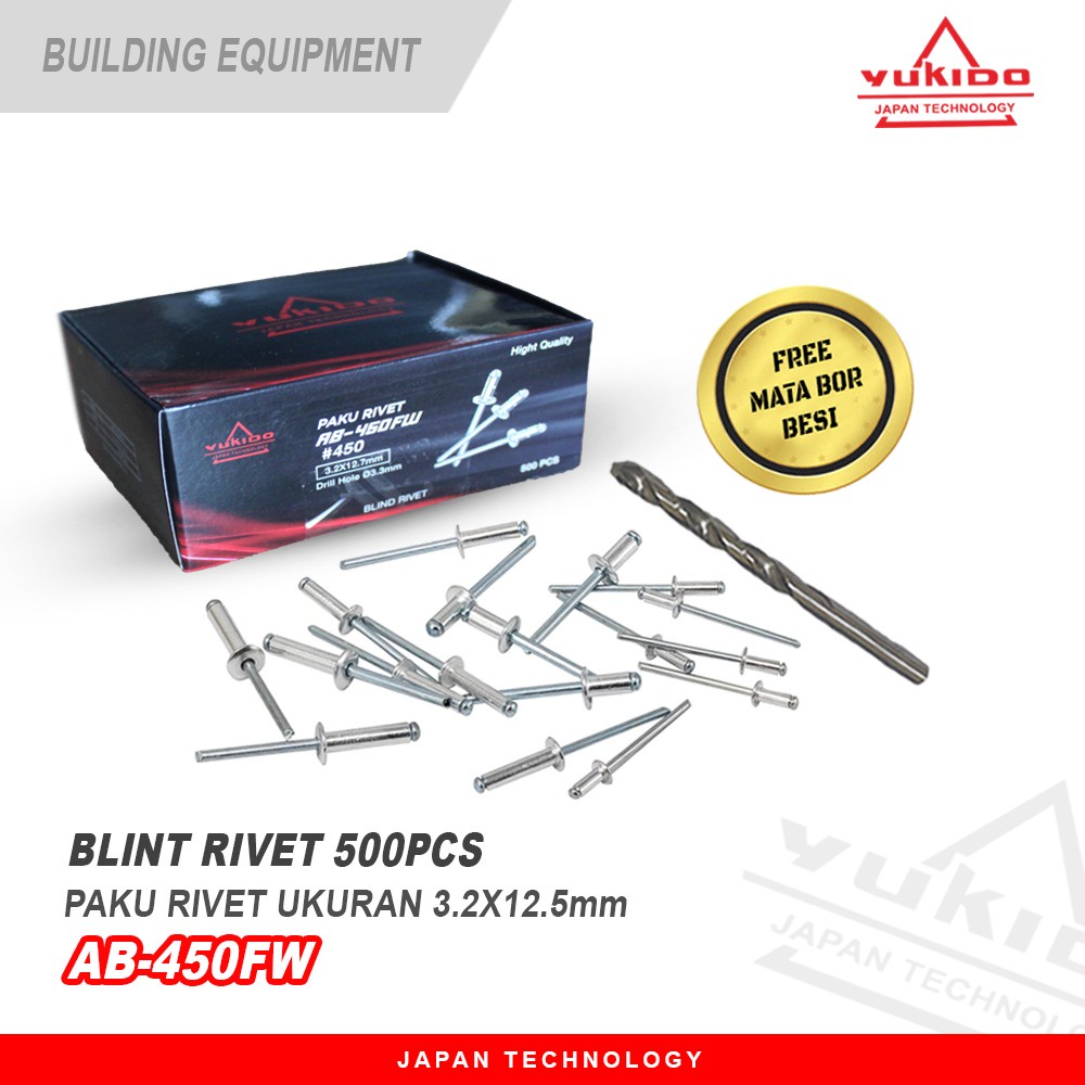 all free mata bor Paku Rivet blint rivet 1 box 500pcs #423 3.2X7.0MM  #429 3.2X8.0MM  #435 3.2X9.5MM #440 3.2X11MM #450 3.2X12.7MM  #523 4.0X7.0MM  #529 4.0X8.0MM  #537 4.0X9.5MM  #665 4.8X16MM  #675 4.8X19MM