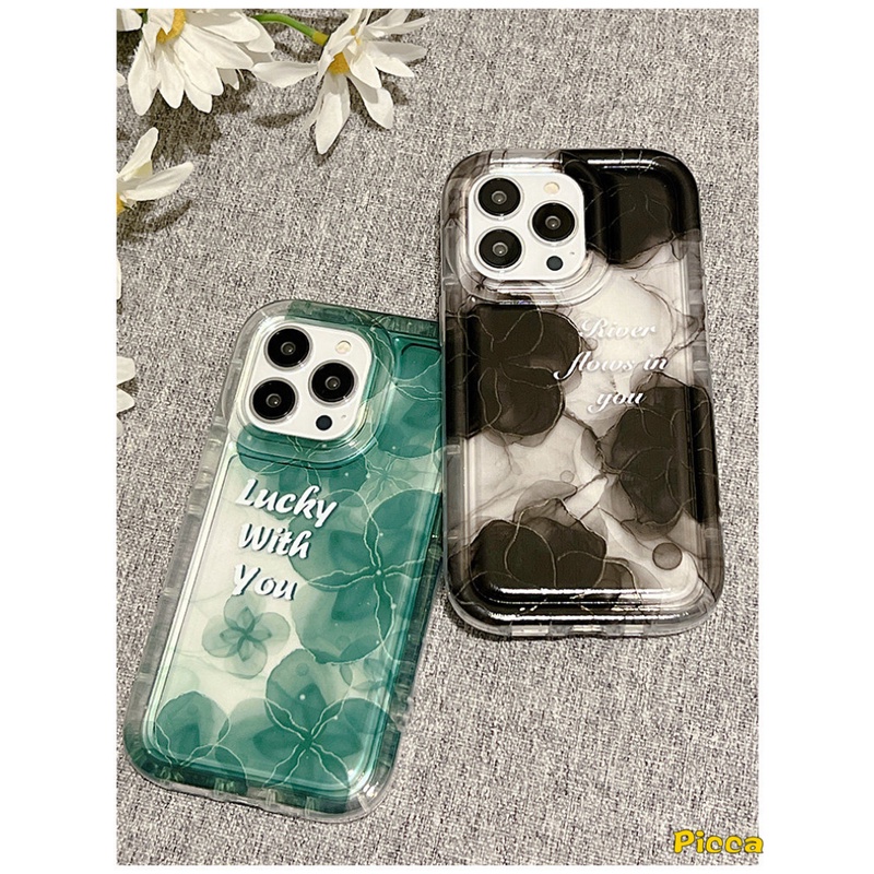 Ins Casing Bunga Bening Untuk Redmi Note11 9 10 10s 11s Redmi 9C NFC 10 A1 9A 10A 9T Note10s Note10 Note11 Note9 Art Tinta Bunga Shockproof Airbag Tpu Lembut Penutup Belakang