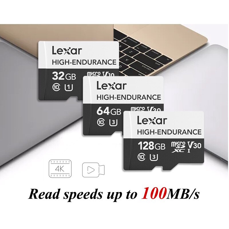 Lexar High Endurance TF Card 100MB/s Memory Card 32GB V10 64GB 128GB V30 C10 Micro Sd Card Untuk Mengemudi Perekam Monitor