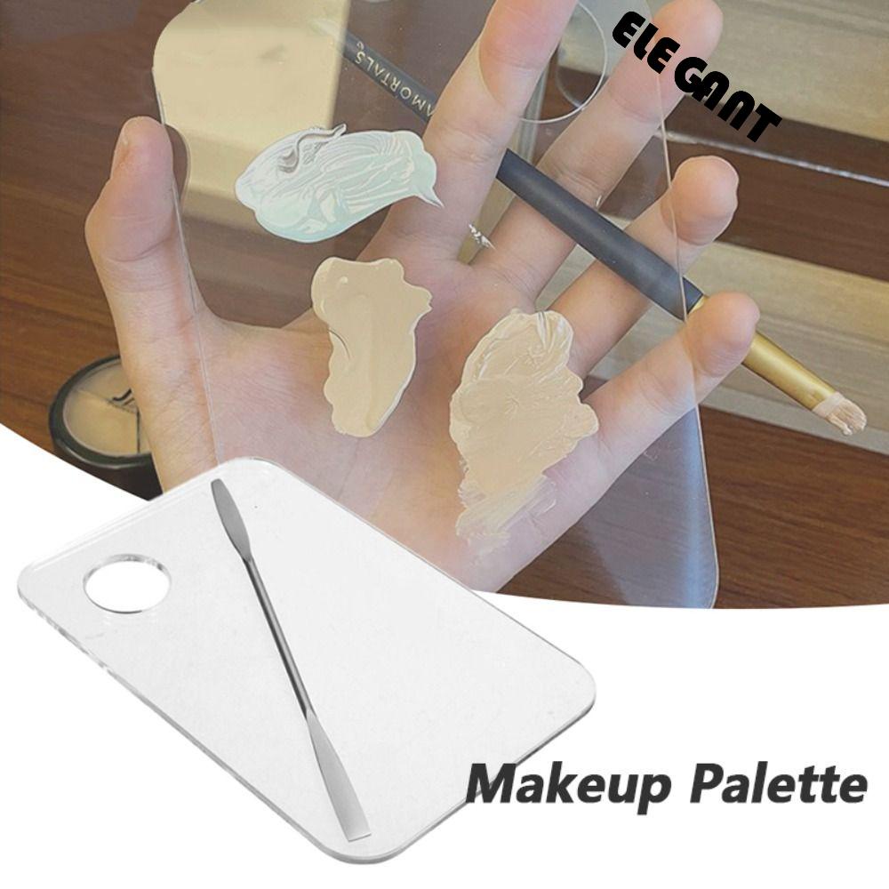 [Elegan] Palet Makeup Transparan Eyeshadow Kosmetik Manicure Tools witn Spatula Batang Kutek Campuran Palet Nail Art