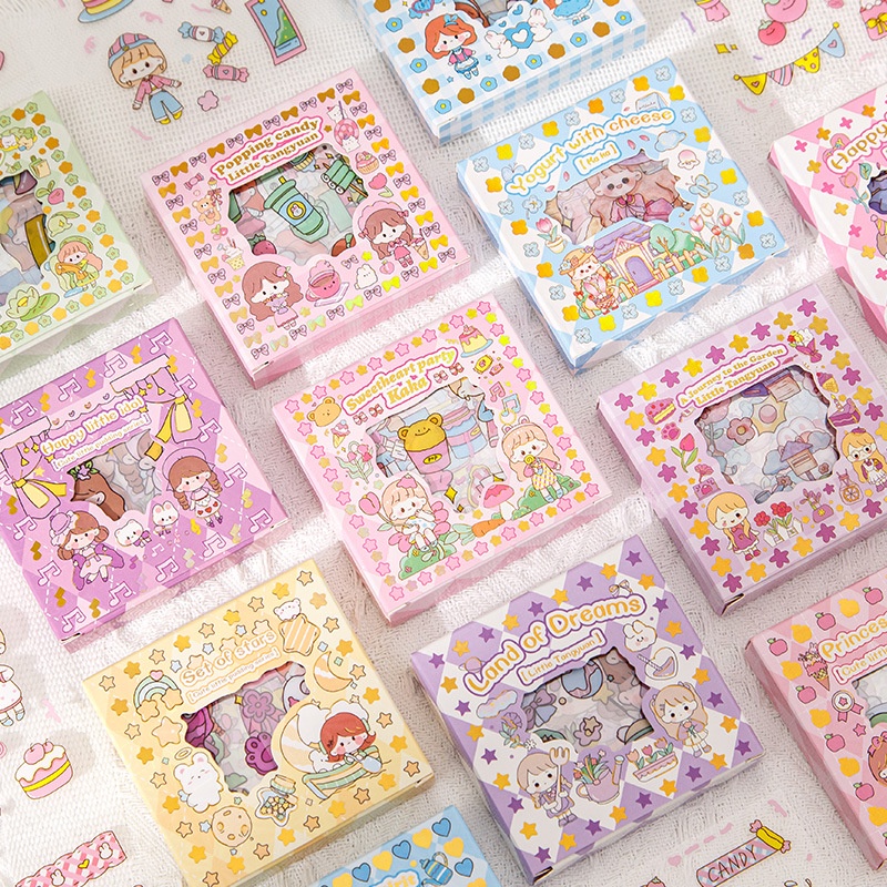 Sticker Aesthetic Kartun Korea Lucu 100 Pcs Waterproof DIY Diarybook Scrapbook MX-5012