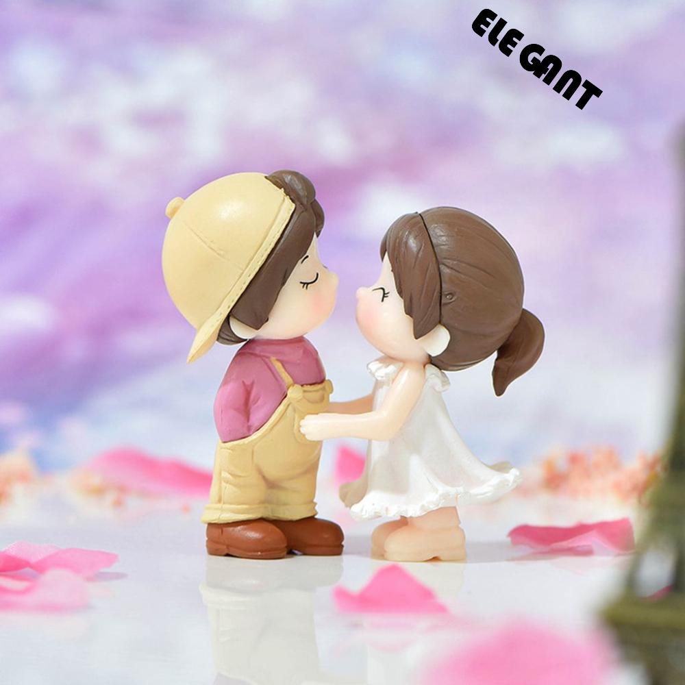 [Elegan] Dancing Couple Figurines Resin Kartun Untuk Hadiah Kekasih Gantungan Kunci Liontin Romantis Kerajinan Tangan