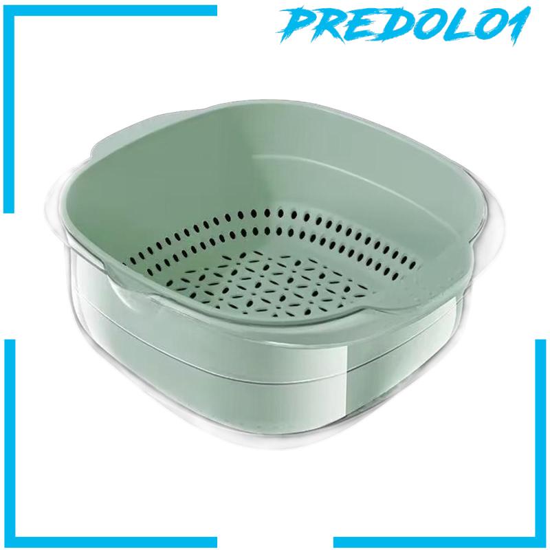 [Predolo1] Double Layer Drain Basket Vegetable Drain Basket Untuk Pencampuran Sayuran Makanan