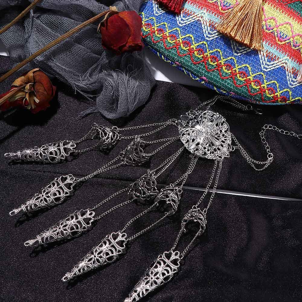 Augustina Finger-cot Gelang Gaya Antik Seri Gelap Perhiasan Gaya Korea Tangan Rings Queen Foto Pros Perlindungan Ujung Jari Jari Knuckle Rings