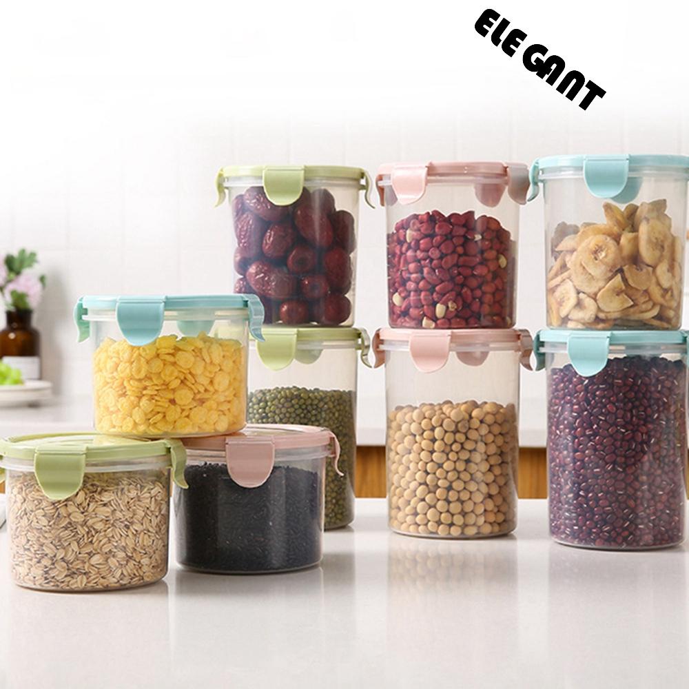 [Elegan] Food Container Sealed 600/800/1000ml Untuk Toples Sereal Snack Botol Penyimpanan Rumah Segel Kotak