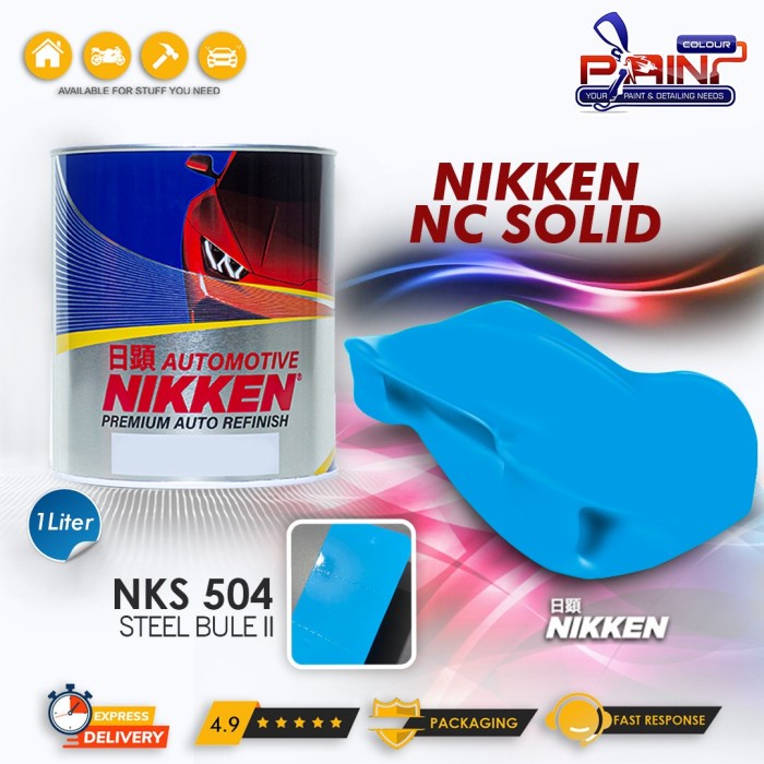 NIKKEN NC SOLID Colour STEEL BLUE II 504 / Cat Duco Mobil Motor NC