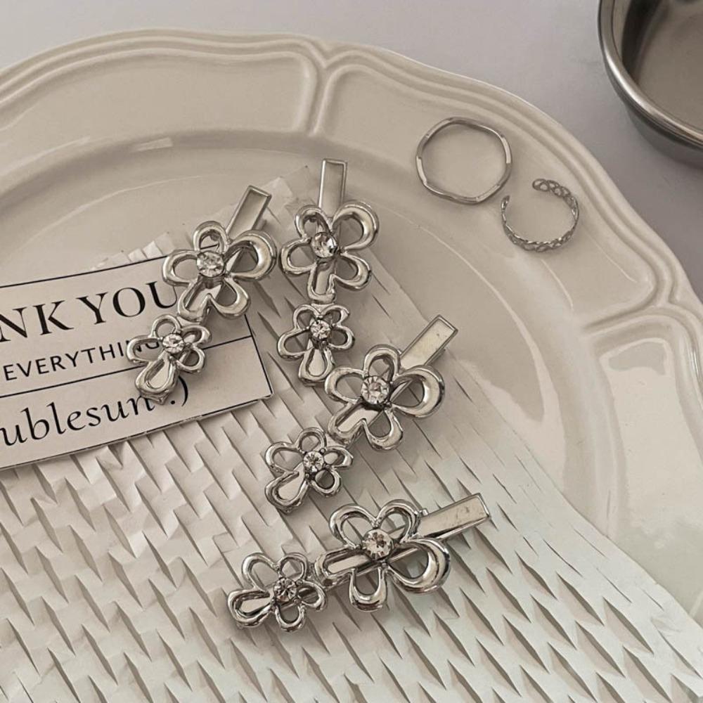 Mxbeauty Gadis Klip Rambut Hadiah Fashion Bunga BB Klip Zirkon Vintage Manis Jepit