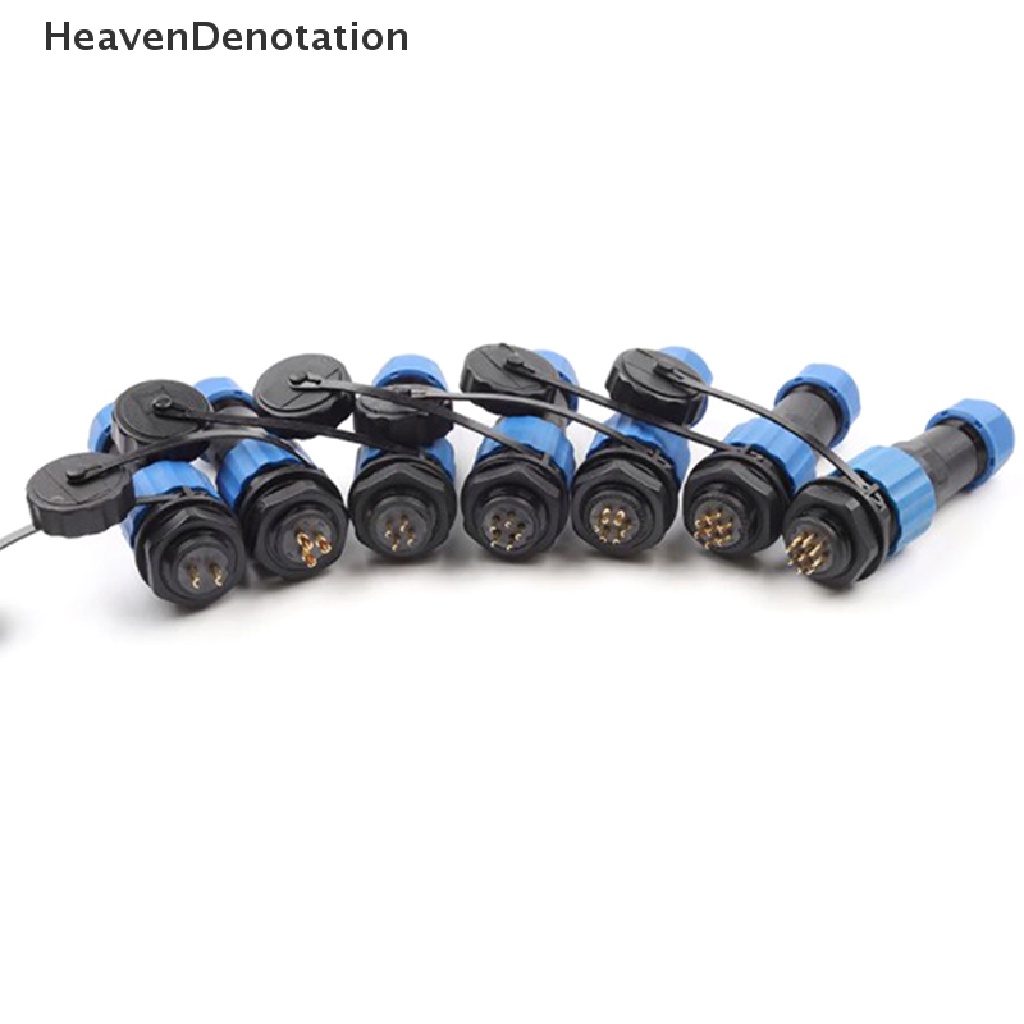 [HeavenDenotation] Sp16 IP68 Konektor Anti Air Colokan Jantan &amp; Soket Betina2 /3 /4 /5 /6 /7 /8 /9 Pin Panel Mount Konektor Kabel Kawat Aviation Plug HDV