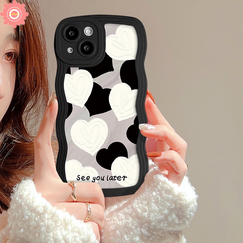 Casing Soft TPU Case Realme C53 C35 C55 C11 C30 C15 C20 C25s C25 C25Y C12 C33 C21Y C20A 8Pro 9i 10 7 9 Pro+5 7i 6i 8 5s 8i 5i C3 C17 Art Cat Minyak Love Hati Bergelombang Soft Case Tepi