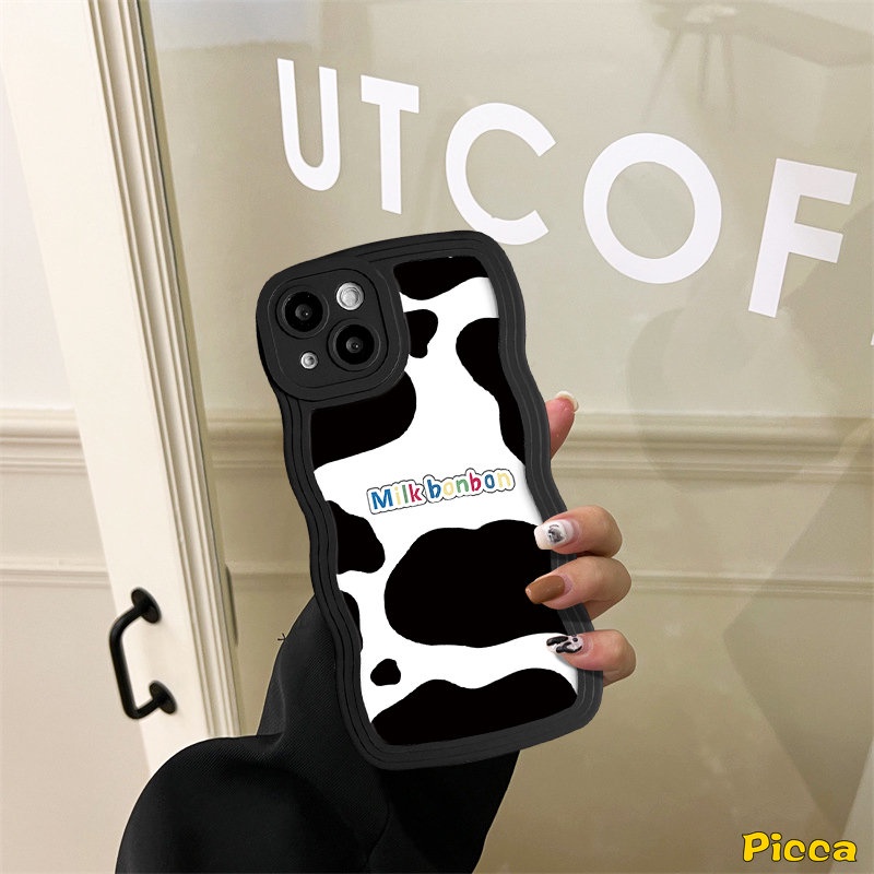 Case Smile Motif Leopard Susu Untuk Infinix Smart5 4 6 Plus Hot12 Pro 20 11s 10s 12i 9 20s 8 10Lite 10 Hot 10 11 9 12 Play Note 10Pro 12 G96 Couple Wavy Edge Soft Tpu Cover