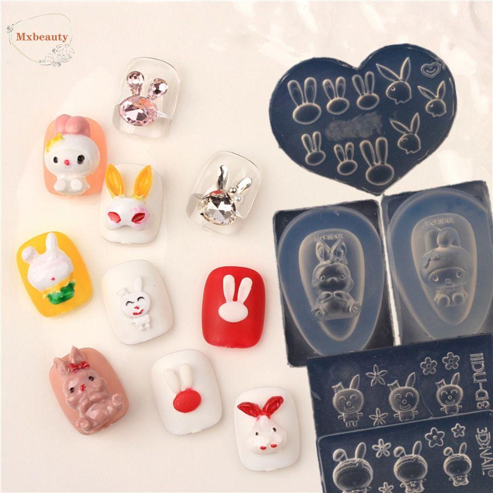 Mxbeauty Alat Nail Art 3D Stereo Kelinci Jepang Manicure Tools Cetakan Silikon