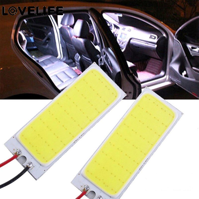 Hot Sale/Lampu Panel Interior Mobil LED COB 36warna Putih, Bohlam Lampu Panel Interior Mobil 12V Dengan T10 BA9S Dan Adaptor Lampu Kubah