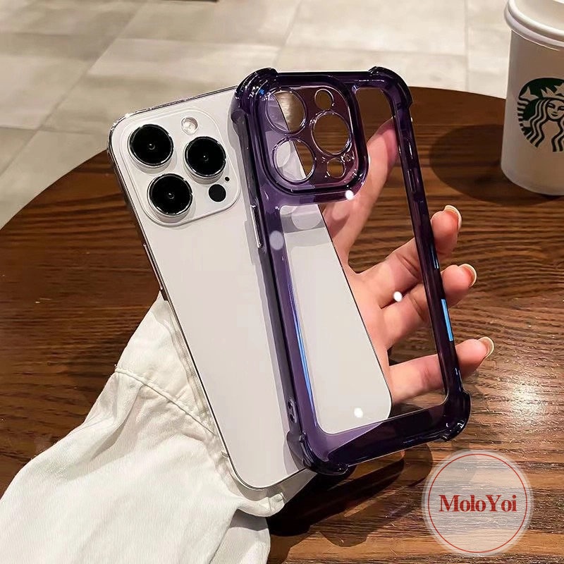 IPHONE Casing Warna Permen Macaron Simple Mewah Kompatibel Untuk Iphone11 14 12 13 Pro MAX XR 7 8 Plus X XS MAX Plating Electroplated Buttons Soft TPU Shock Resistant Back Cover