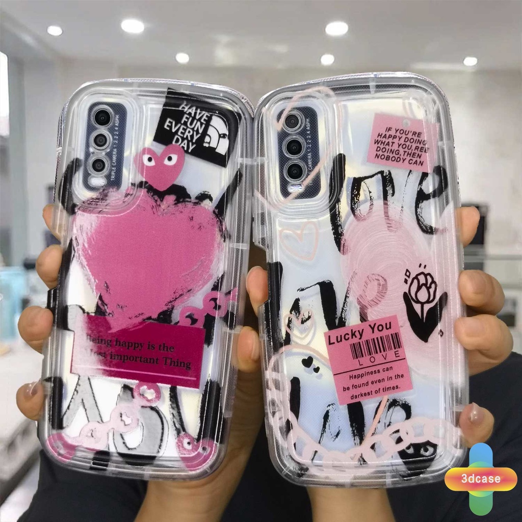 Casing VIVO Y02 Y21S Y20S Y35 Y12i Y12S Y22 Y22S Y12 Y20 Y15S Y15C Y91C Y16 Y21 2021 Y21A Y21T Y30 Y3S Y33T Y15A Y01 Y01A Y21E Y21G Y91 Y30i Y93 Y95 Y15 Y17 Y50 Y53S Y51 2020 Y51A Y10 Y33S Y1S Fashion Letter Graffiti Couples Soap Case