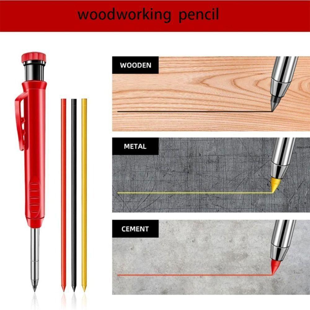 Populer Pena Coret Tukang Kayu Untuk Deep Hole Scriber Mechanical Pencil Stand Marker Pensil