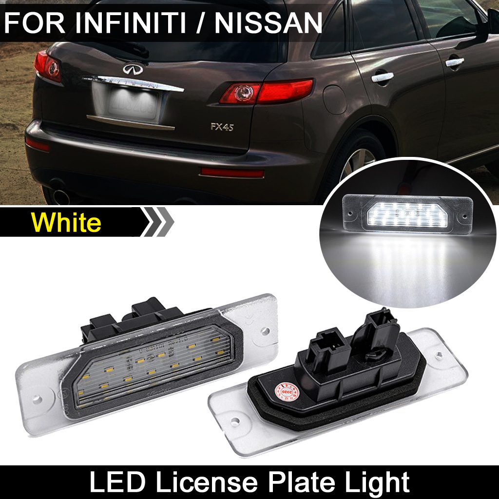 2pcs Putih Lampu Plat Nomor Plat LED Lampu Untuk Infiniti FX35 FX45 Q45 I30 I35 M35h M37 M56 Q70 Untuk Nissan Fuga Cefiro