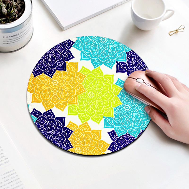 Mandala Mouse Pad Game Kreatif Dan Lucu Rumah Kantor Alas Tikus Karet Mouse Pad Klasik Mandala Biru Navy Mandala Kuning Mandala Biru Mandala Terang Mandala Mouse Pad