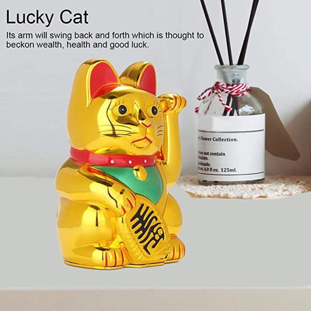 Rebuy Patung Kucing Lucu Golden Waving Hand Furnishing Decoration Opening Gift Kerajinan Tangan Hiasan Mobil Ornamen Kucing Keberuntungan