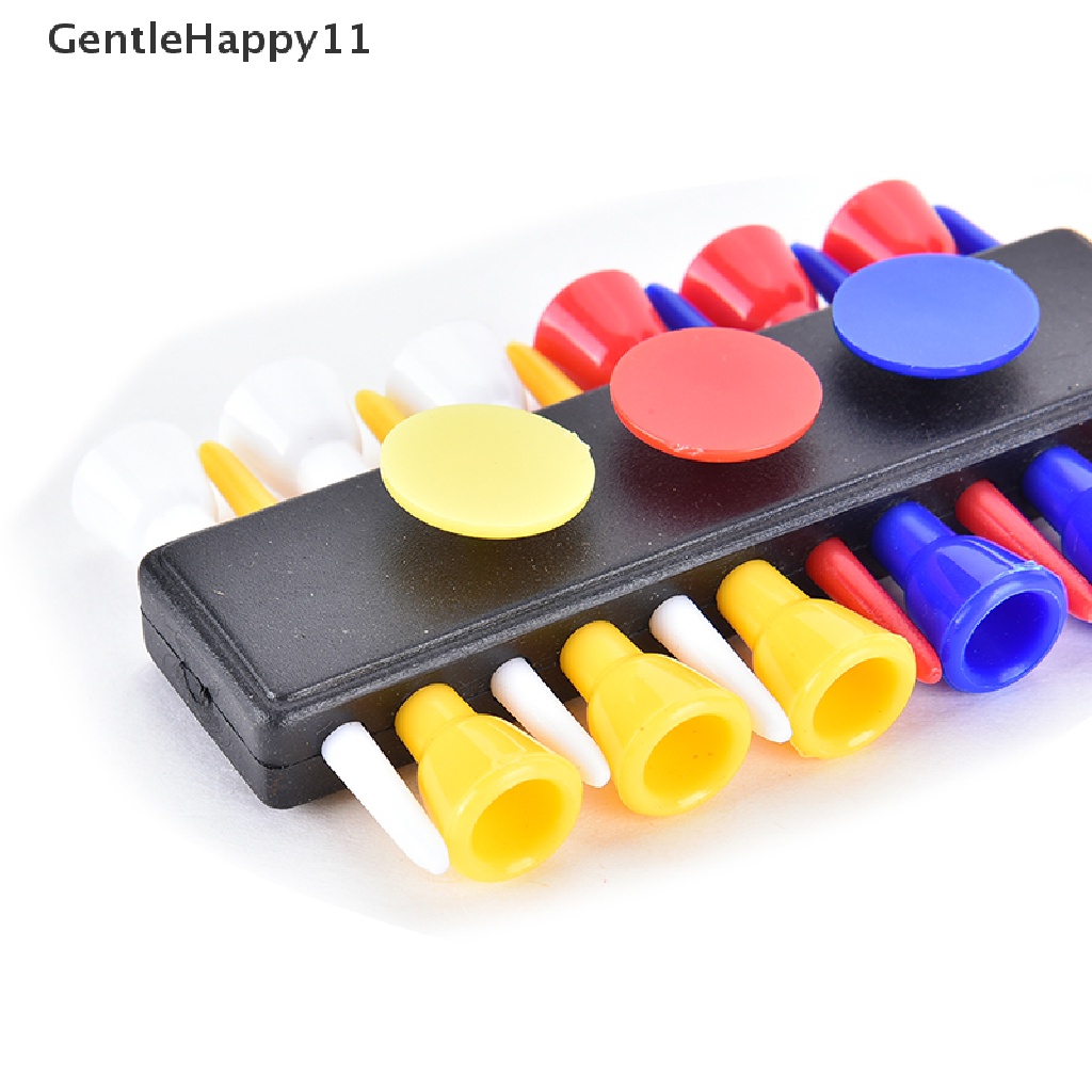 Gentlehappy 1x Golf Tee Holder Carrier Dengan 12buah Tee Plastik w 3buah Penanda Bola w 1gantungan Kunci id