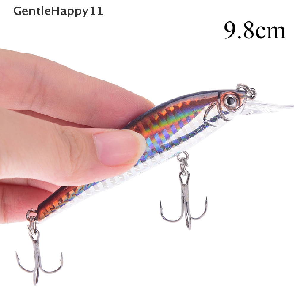 Gentlehappy 1pc Ikan Kecil Memancing Umpan Tenggelam Buatan Keras 3d Mata 9.8cm 12g id