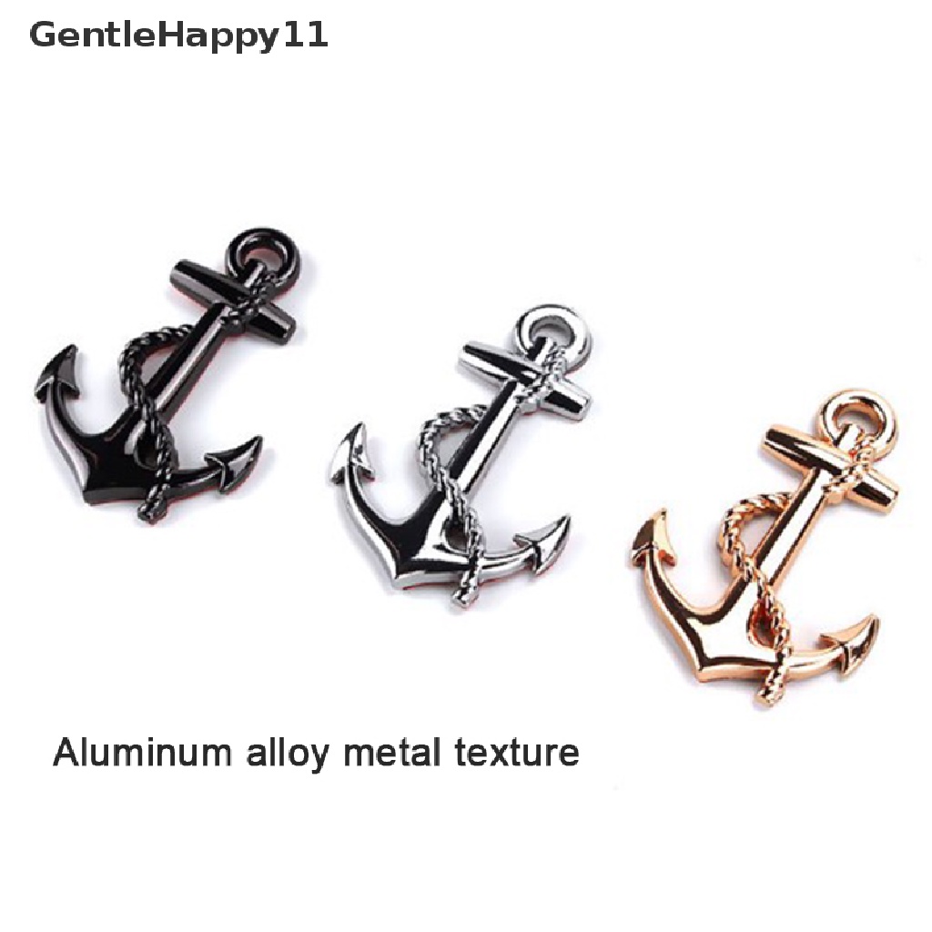 Gentlehappy 1PC Pengait Jangkar Perahu Navy Emblem Grill Cross Badge Kapal Bajak Laut Body Mobil Stiker id