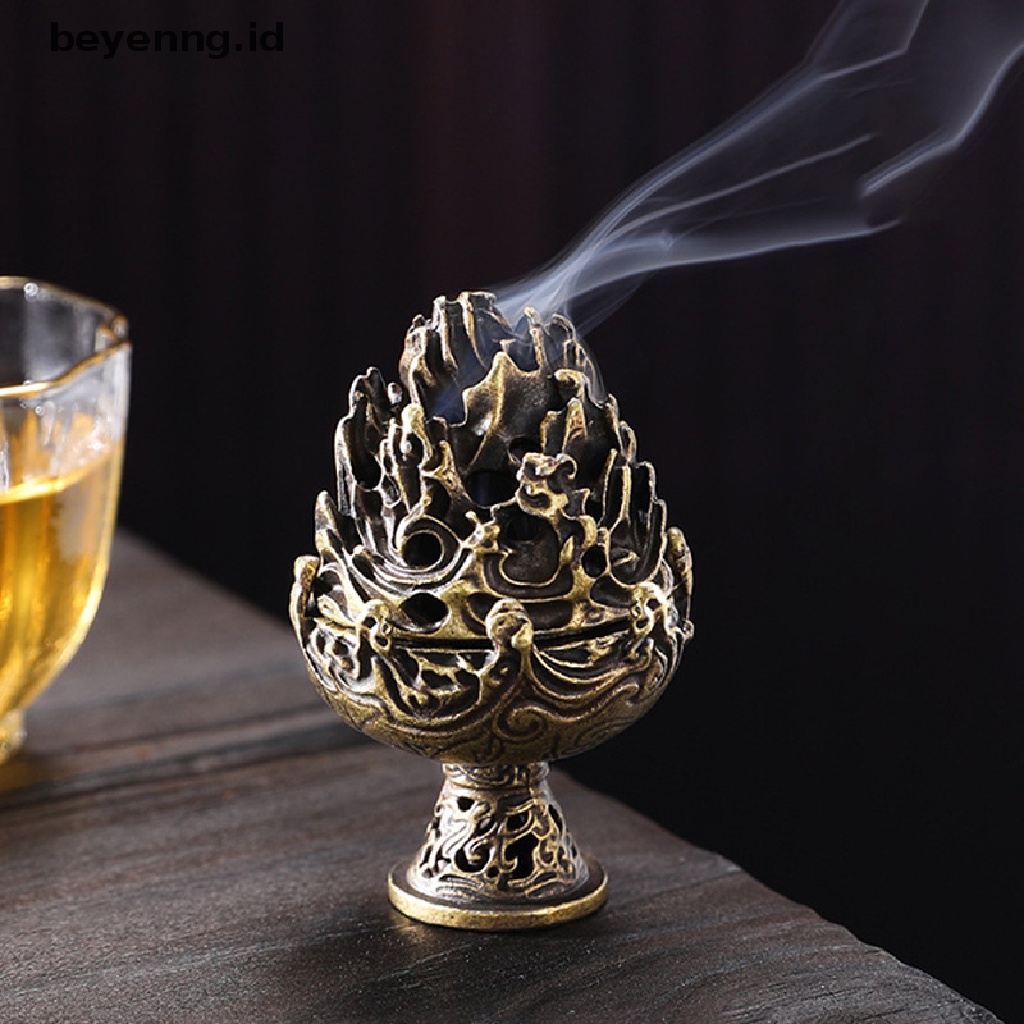 Beyen Retro Alloy Censer Burner Mini Ornamen Chinese Kuno Censer Tea Desk Decor ID