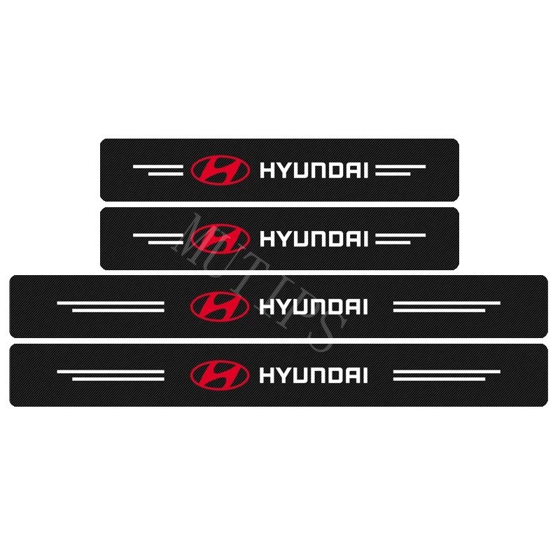 Hyundai 9Pcs Stiker Pintu Mobil Carbon Fiber Sill Protection Auto Anti Gores Anti Slip Untuk i10 Kona Tucson Ioniq 5aksen Palisade Creta Stargazer Grand H1 Santa Fe
