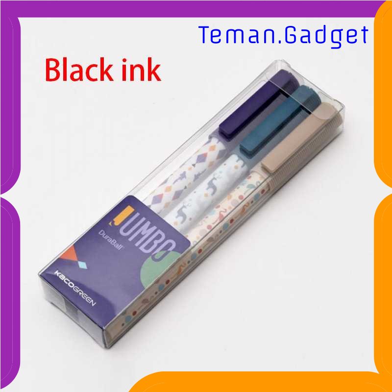 TG - ATK KACO GREEN JUMBO Pena Pulpen Gel Quick Dry 0.5mm Tinta Hitam 3 PCS - K6