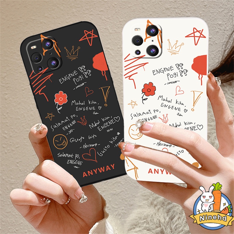 Redmi 12C A1 A1+10C 10A 10 9 9A 9C 9T Note12 11 11s 10 10s 9 9s 8 Pro Xiaomi 11 Lite 11T Pro 13 Poco F3 X3 NFC Pro Pasangan Sederhana Motif Hitam Putih Glossy Shockproof Phone Sarung