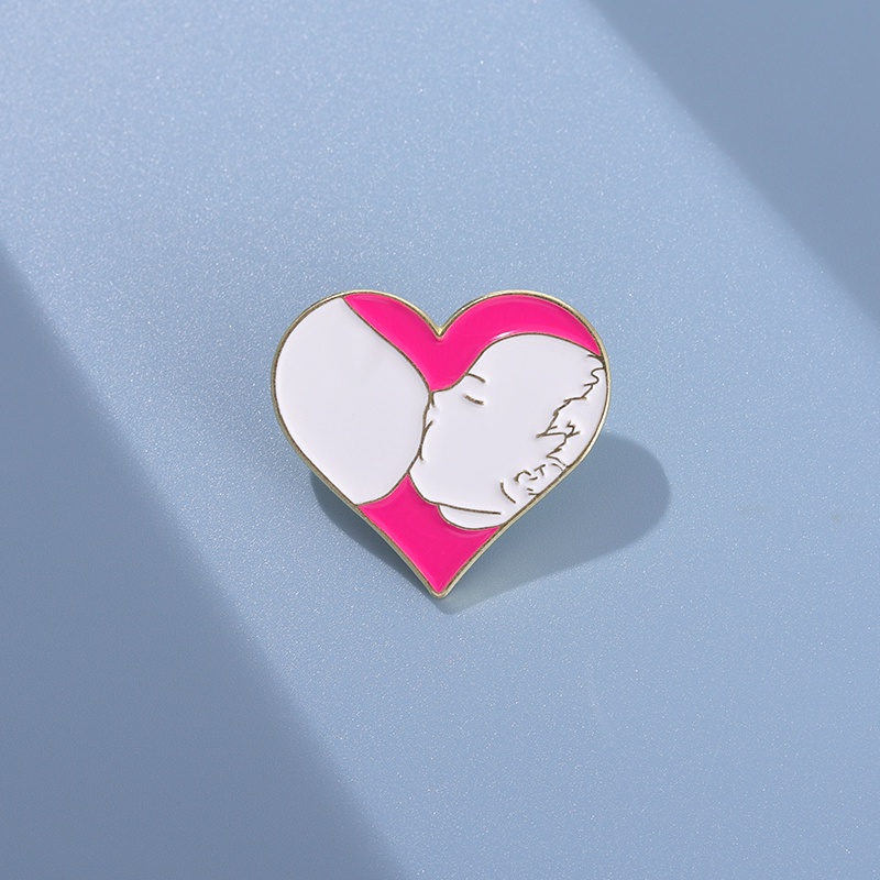 Mother's Day Pink Love Lapel Pin Kartun Menyusui Ransel Lencana Hadiah Untuk Teman Aksesoris Pakaian