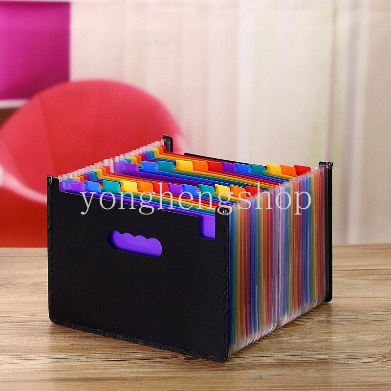 12kantong Expanding File Folder A4 Dokumen Test Paper Organizer Multi-layer Organ Bag Kantong Kwitansi Usaha Alat Tulis Kantor Sekolah