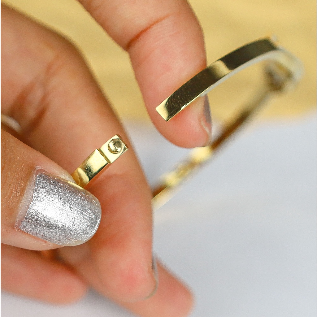 GROSIR Gelang bangle zircon titanium stainless steel 316l anti karat import berkualitas bisa bayar di tempar COD