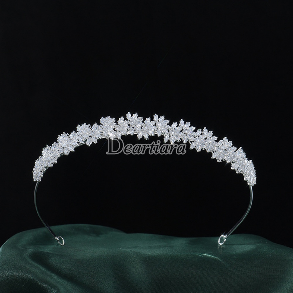 Fashion Pernikahan Kristal Mahkota Bridal Ornamen Indah Pernikahan Zirkon Hiasan Kepala Bridal Headband Crown