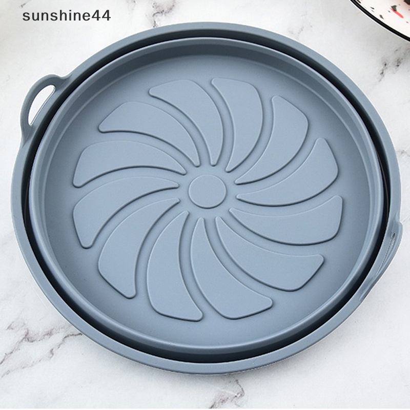 Sunshine Menebal Panci Silikon Anti Lengket Mat Cetakan Kue Keranjang Baking Pan Air Fryer Liner ID