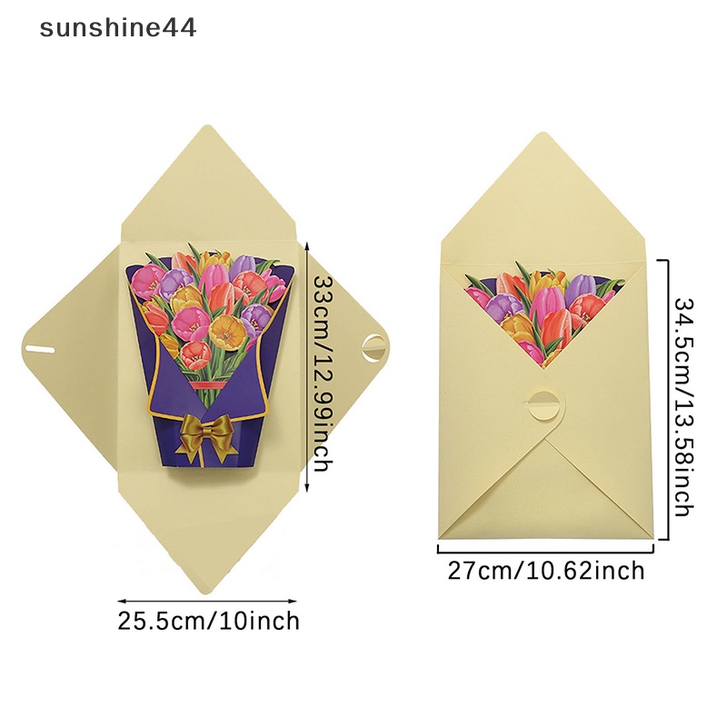 Sunshine 3D Fall Floral Bouquet Card Kertas Ukir Bunga Greeg Cards Hadiah ID