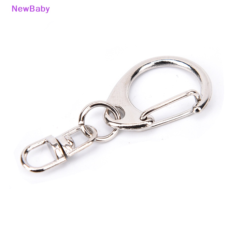 Newbaby 10 Pcs DIY Dipoles Perak Keyring Keychain Split Ring Pendek Rantai Key Rings ID