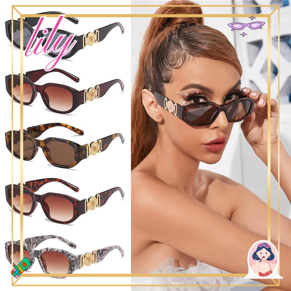 Lily Irregular Sunglasses Musim Panas Perlindungan UV Y2K Tebal Bingkai Kacamata Matahari