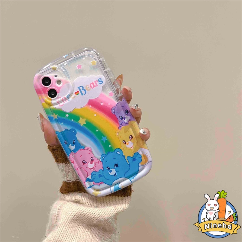 IPHONE Casing Kompatibel Untuk Iphone14 13 12 11 Pro Max X Xr Xs Max8 7 6 6s Plus SE 2020 Macaron Permen Pelangi Beruang Gaya Casing Ponsel Shockproof Silikon Transparan Penutup Tahan Debu