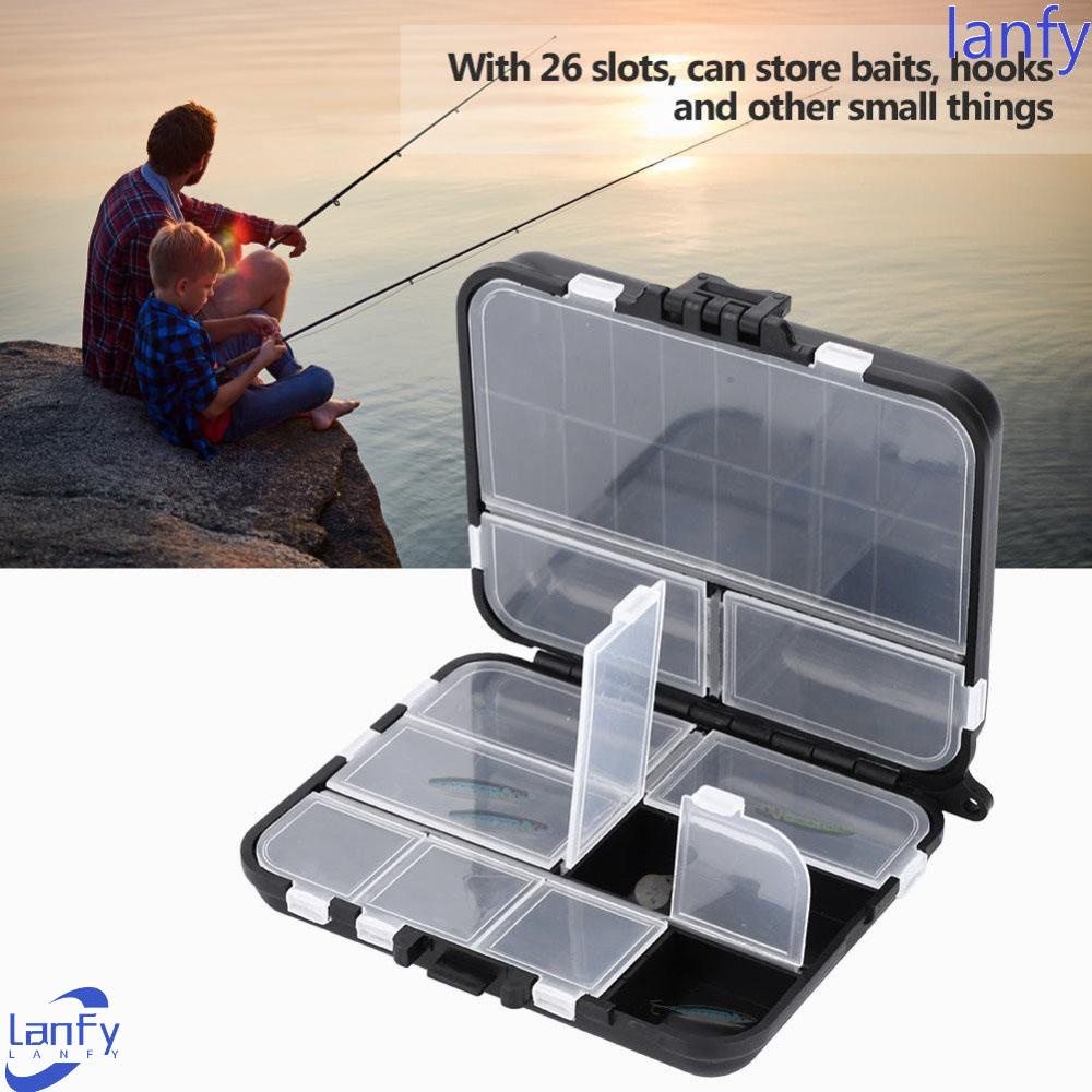 Lanfy Kotak Pancing Portable Tahan Lama Fishing Tackle Box Plastik Kotak Penyimpanan Umpan Wadah Umpan Case