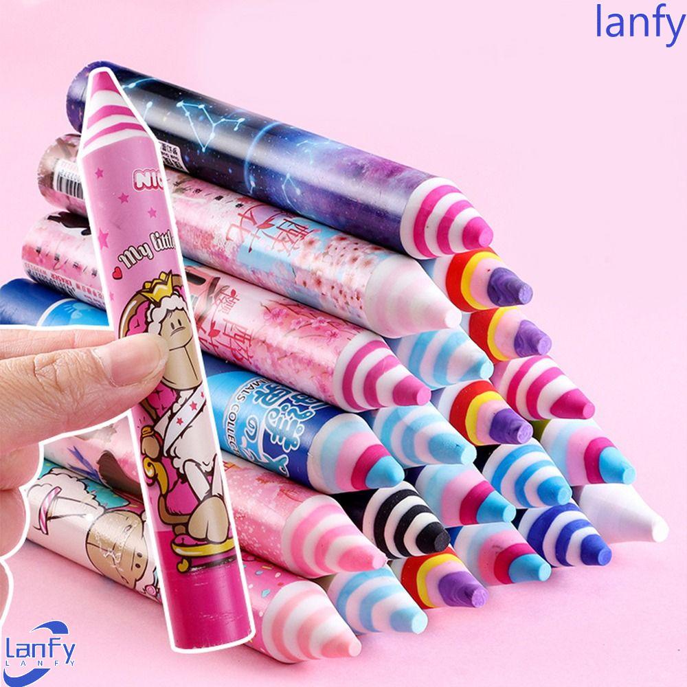 Lanfy Penghapus Pensil Kreatif Kawaii Siswa Alat Tulis Anak Kids Perlengkapan Koreksi Rainbow Eraser